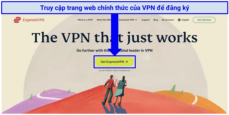 Screenshot of the ExpressVPN official website.