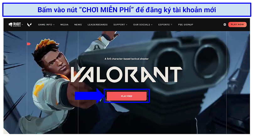 Screenshot of Valorant home page