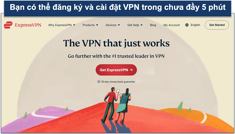 Screenshot of ExpressVPN’s homepage
